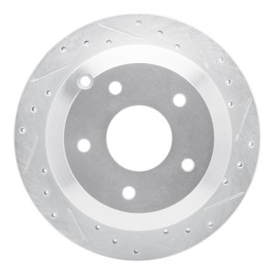Pontiac GTO Brake Rotor (1) - Rear Right - R1 Concepts - Drilled & Slotted - Silver - `05-`06